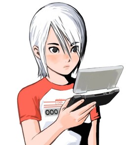 Ashley con un Nintendo DS - "DAS". (Fonte: Cing Wiki)