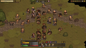 Un'immagine che raffigura una battaglia tra due eserciti in Battle Brothers.