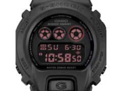Il nuovo modello di collaborazione Casio G-Shock x Montedio Yamagata (nella foto) è dotato di un LCD invertito di colore rosso, insieme a una retroilluminazione a LED bianca e pulita. (Fonte: Grande Mondo G-Shock)