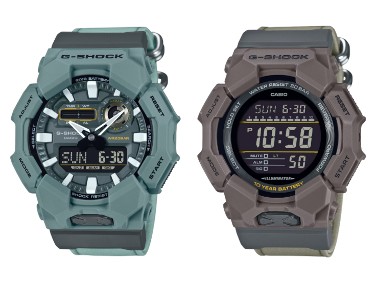 Gli orologi Casio G-Shock GA-010CE-2A (a sinistra) e GD-010CE-5 (a destra). (Fonte: Casio)