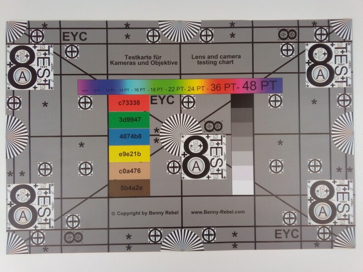 ColorChecker Passport: La metà inferiore di ogni area di colore mostra il colore di riferimento.