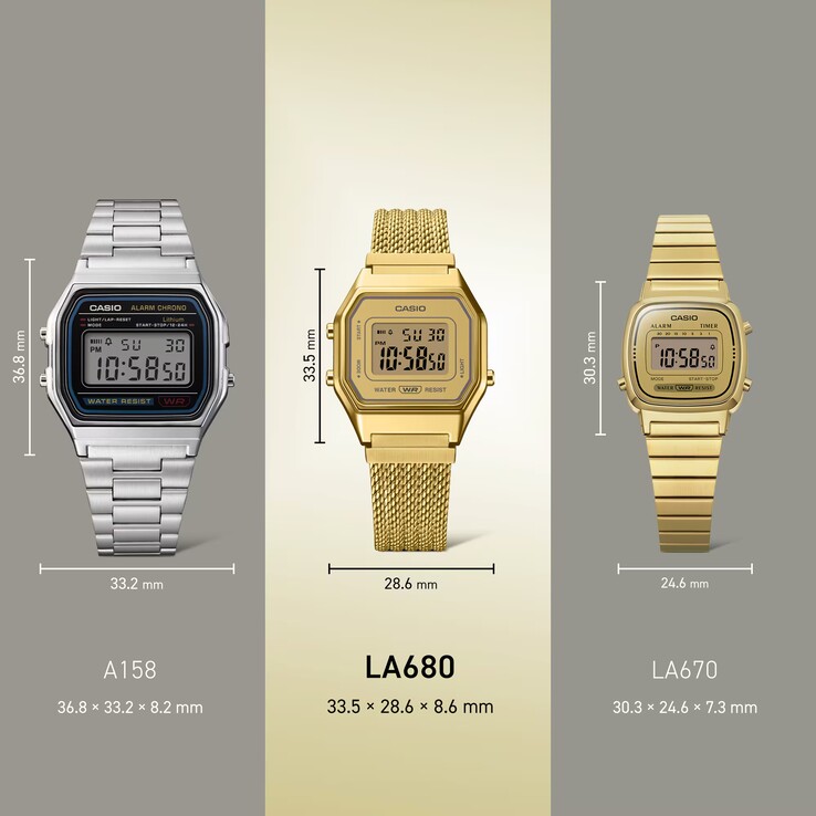 La serie LA680 pesa 38 grammi (1,34 oz)