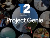 Il banner di Google Project Genie con le azioni Take-Two mostrate in calo