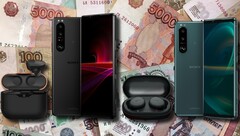 I Sony Xperia 1 III e Xperia 5 III vengono offerti per il pre-ordine con gli auricolari in regalo. (Fonte immagine: Sony/MoscowTimes - modificato)