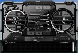 MSI Afterburner: GeForce GTX 1070 overclocking – GPU velocità clock + 100 MHz; VRAM + 550 MHz