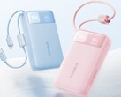 Il power bank Baseus EnerFill FC11 in blu e rosa.