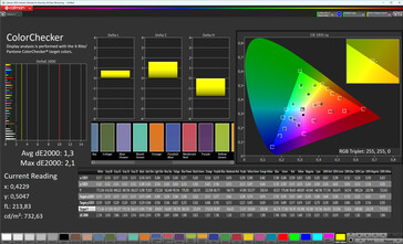 Precisione del colore (modalità colore Normale, temperatura colore Standard, spazio colore target sRGB)