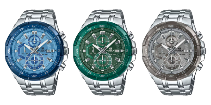 Da sinistra a destra: Casio Edifice EFR-539D-2AV, EFR-539D-3AV e EFR-539D-8AV. (Fonte immagine: Casio, a cura)