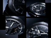 Collage di immagini in primo piano che mettono in risalto la trama del quadrante, gli indici orari e la lunetta del Casio G-Shock GM-2100LXB.