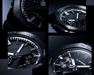 Collage di immagini in primo piano che mettono in risalto la trama del quadrante, gli indici orari e la lunetta del Casio G-Shock GM-2100LXB.