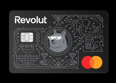 La Mastercard Revolut con LED. Gli occhi si illuminano durante il pagamento.