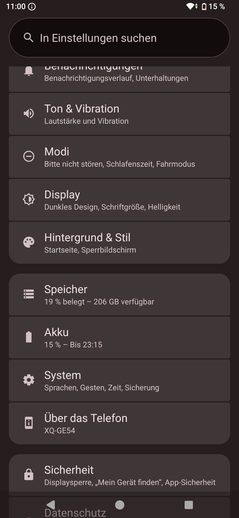 Recensione del Sony Xperia 1 VIII: interfaccia utente Android