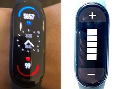 I presunti scatti dello Xiaomi Mi Band 6 mostrano il luminoso display a tutto schermo del dispositivo. (Fonte immagine: Weibo - modificato)