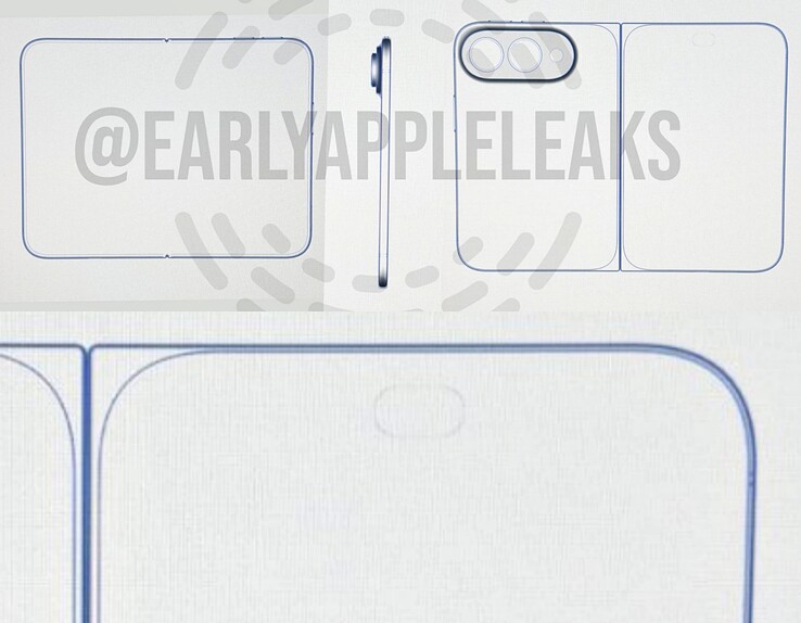 I rendering CAD trapelati per l'iPhone pieghevole mostrano un ritaglio di Dynamic Island.