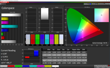 Spazio di colore CalMAN (spazio di colore target sRGB)