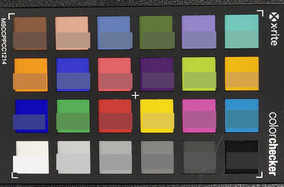 Test Colore: il colore di riferimento e' visualizzato nella parte inferiore di ogni riquadro.