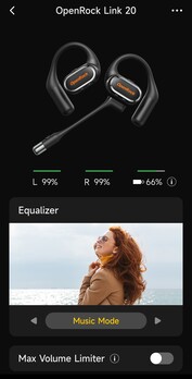 L'applicazione OpenRock Link 20 consente di personalizzare le sue impostazioni. (Fonte: Notebookcheck)
