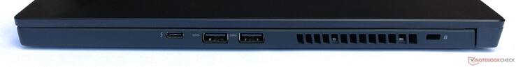 Lato destro: 1x Thunderbolt 3 (DP incluso), 2x USB 3.1 Gen 1, serratura Kensington