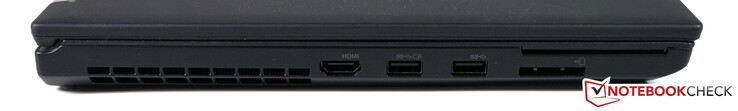 A sinistra: HDMI 2.0, 2x USB type-A 3.1 Gen 1, lettore schede SD 4-in-1, lettore SmartCard