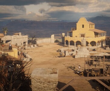 Vista in gioco di Chuparosa, la città messicana ricreata nella mod Nuevo Paraíso - The Forgotten Frontier per Red Dead Redemption 2 (Fonte immagine: Rixus via YouTube)