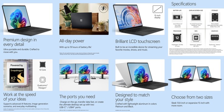 Il Surface Laptop 8 da 15 pollici.