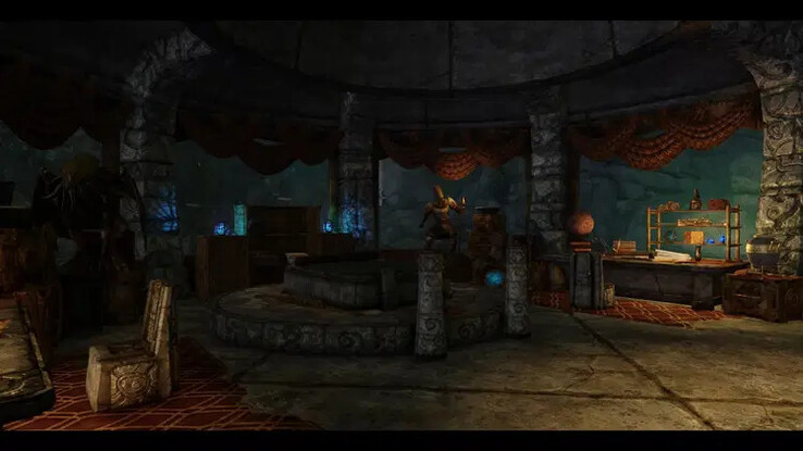 Un'immagine che mostra una scena della mod Call of the Deep per Skyrim. (Fonte immagine: arminZX12)