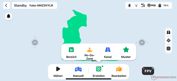 La configurazione e la mappatura hanno funzionato bene nel test di Mammotion Yuka Mini e offrono molte possibilità