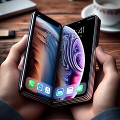 Un iPhone pieghevole (forse simile a questo rendering generato dall'AI) potrebbe essere lanciato il prossimo anno, secondo JPMorgan. (Fonte: AI-generated)