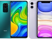Il Redmi Note 9 e l'Apple iPhone 11 sono due degli smartphones più venduti al mondo. (Fonte immagine: Xiaomi/Apple - a cura di)