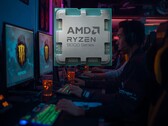 CPU AMD Ryzen 7 9800X3D mostrata in un internet café (Fonte: AMD con modifiche)