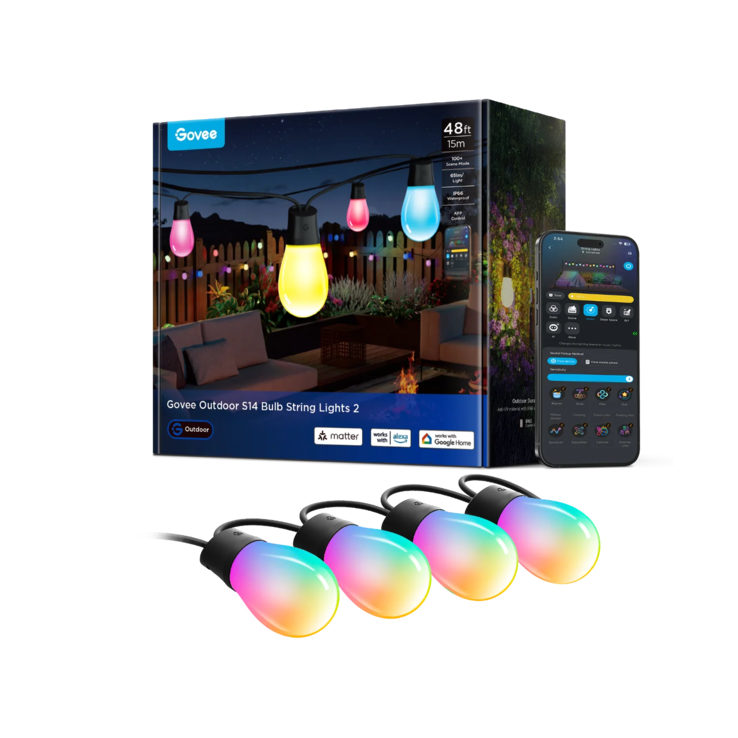 Govee Smart Outdoor S14 Bulb String Lights 2. (Fonte: Govee)