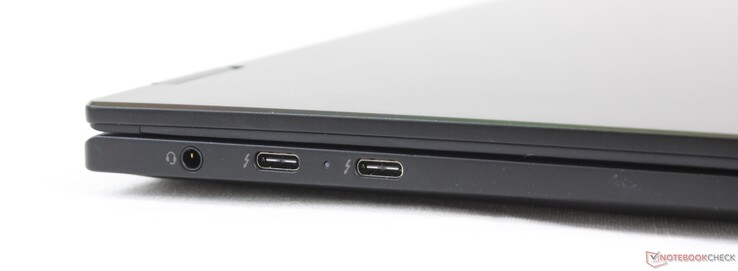 A sinistra: combo audio da 3,5 mm, 2x USB-C con Thunderbolt 4