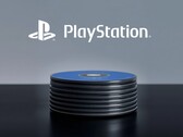Il logo PlayStation visibile sopra i dischi della PS5 sul desktop
