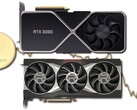 I prezzi al dettaglio delle GPU RTX 30 e RX 6000 sono scesi in linea con il valore di mercato di Ethereum. (Fonte immagine: Nvidia/AMD/Unsplash/Coinbase - modificato)