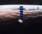Impressione d'artista dei satelliti Starlink. (Fonte: SpaceX)