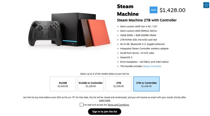 La Steam Machine è presente sullo Steam Store.