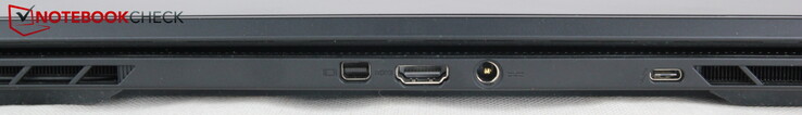 Indietro: MiniDP, HDMI 2.1, alimentazione, USB-C 3.2 Gen2x1 con Thunderbolt 4