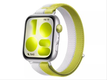 Rendering non ufficiale di Huawei Watch Fit 5 in verde/argento.