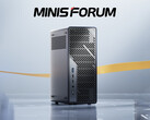 Il Minisforum MS-02 Ultra dal davanti. (Fonte immagine: Minisforum - modificato)