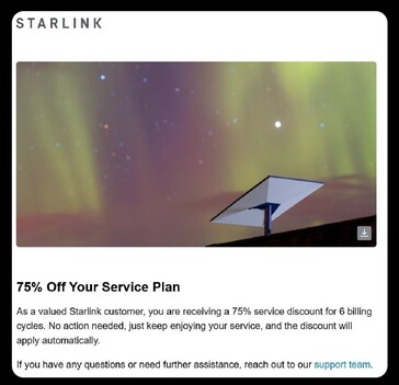 In Canada, lo sconto sul servizio Starlink può raggiungere il 75%. (fonte: Jeff Evely/X)
