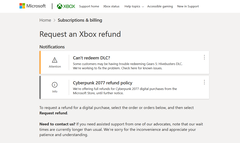 Ora è possibile ottenere un rimborso per Cyberpunk 2077 su Xbox. (Fonte: Microsoft)