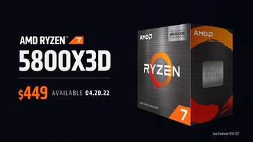 AMD Ryzen 7 5800X3D sarà disponibile per 449 dollari. (Fonte: AMD)
