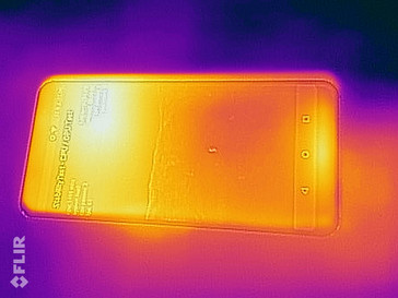 Mappa di calore della parte anteriore del dispositivo sotto carico massimo