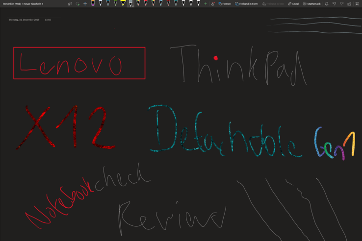 Lenovo ThinkPad X12 Detachable Gen 1: test della penna del digitalizzatore