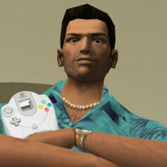 Grand Theft Auto: Vice City è ora su Sega Dreamcast, in via non ufficiale. (Fonte immagine: Grand Theft Auto: Vice City e Sega, con modifiche)