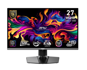 ...e l'MSI MPG 272QR QD-OLED X50 con risoluzione 2K (ma con una frequenza di aggiornamento superiore di 500 Hz). (Fonte: MSI)
