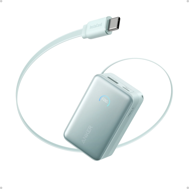 Anker Nano Power Bank (10K, 45W, cavo USB-C retrattile incorporato). (Fonte: Anker)