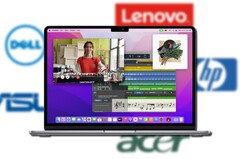 I fornitori di computer portatili Wintel dovranno affrontare una dura sfida di vendite contro l&#039;imminente MacBook Air 2022. (Fonte: Apple/ vari loghi - modifica)