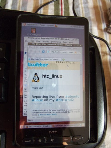 Avvio di Ubuntu su HTC HD2. (Fonte immagine: r/linux su Reddit)