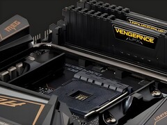 La RAM Vengeance di Corsair su una scheda madre. (Fonte immagine: Corsair)